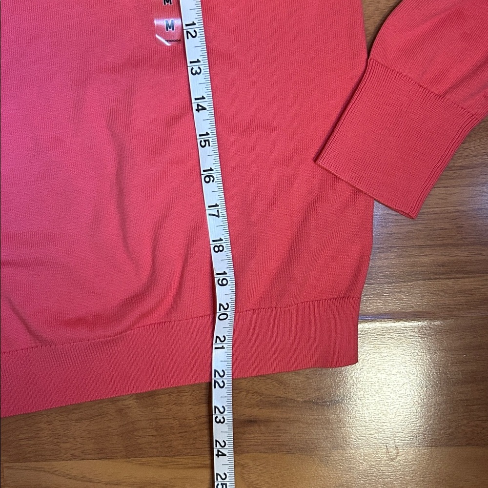 NWT Uniqlo Japan 100% Cotton Coral V-Neck Sweater - Picture 7 of 10
